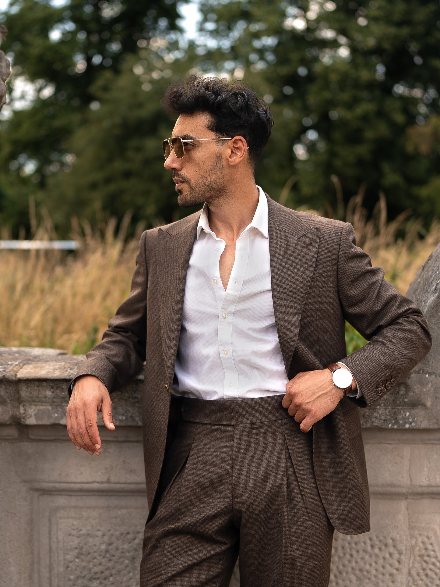 Deep Brown Houndstooth Blazer