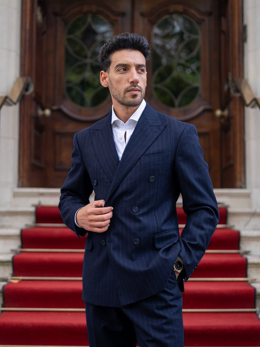 Chalk Stripe Double-Breasted Blazer